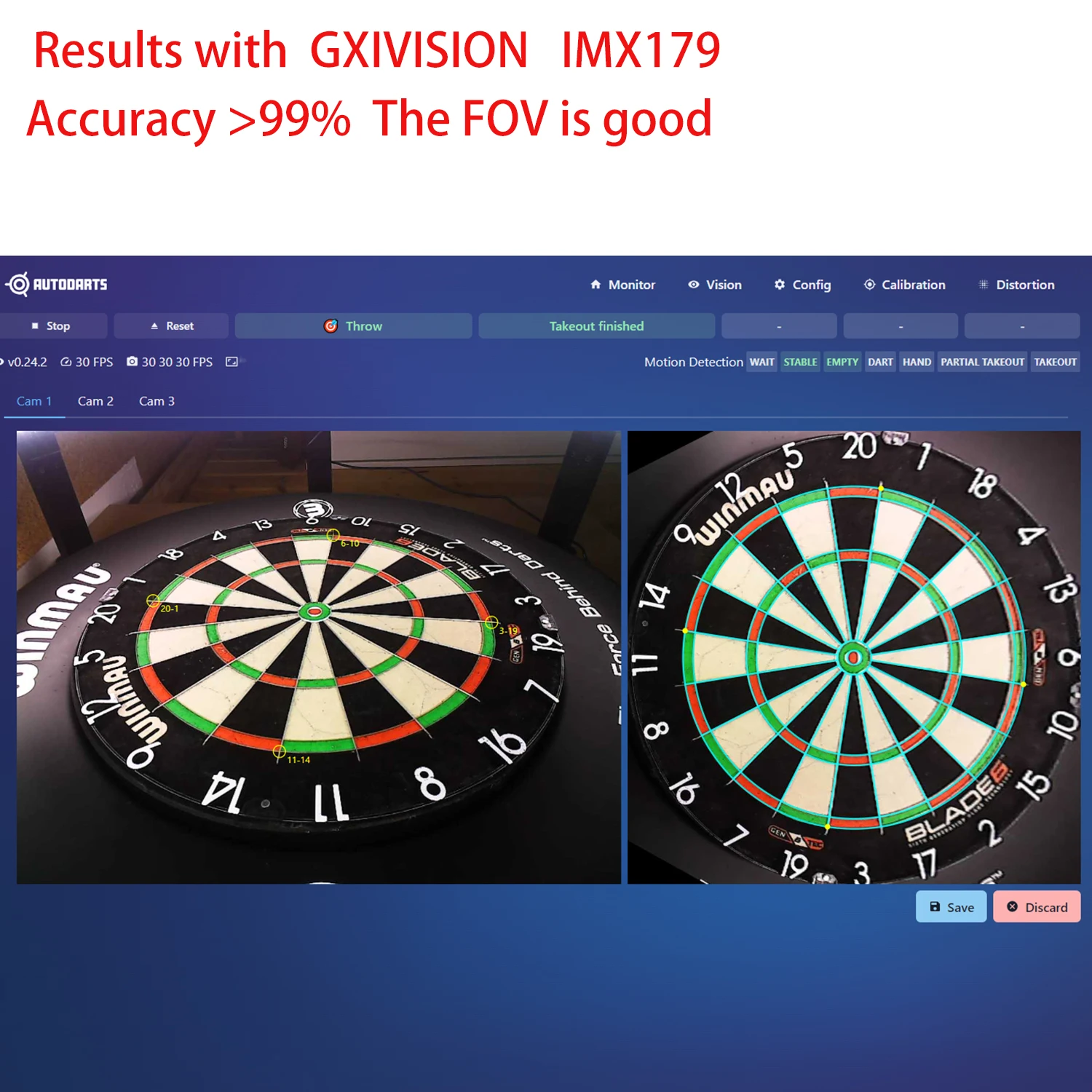 GXIVISION 3PCS IMX179/OV2735/OV9732 100 Degree 1MP 30fps 2M Cable Camera Module Compatible For DIY Autodarts.io,USB Free Driver 6