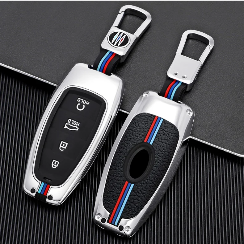 Portachiavi in lega di zinco per Hyundai Solaris Sonata Hybrid NEXO NX4 New Grand Santa Fe Tucson 2021 2022 portachiavi con ingresso senza chiave - S50b8d56950d942efa120146a5e52b0932