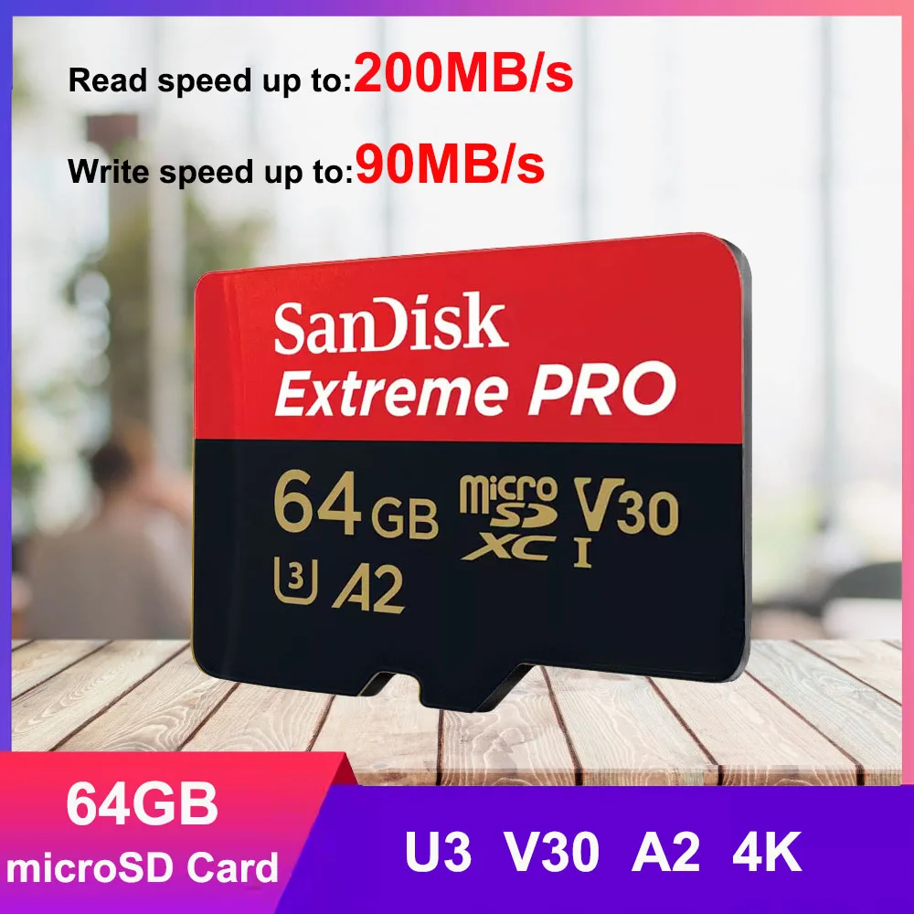 SanDisk Extreme PRO microSD 256GB UHS-I Memory Card 512GB microSD Card 64GB TF Card 200MB/s Class10 U3 V30 A2 cartao de memoria