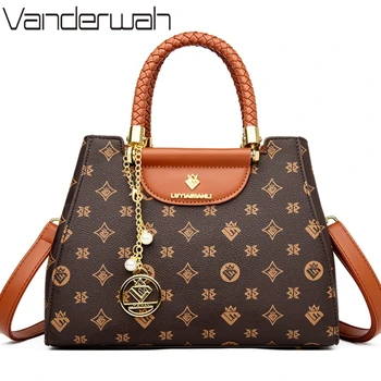 Woven Handle Elegant Handbag for Women High Quality Leather Top-Handle Bags Ladies Shoulder Crossbody Bag Quality Casual Tote 1