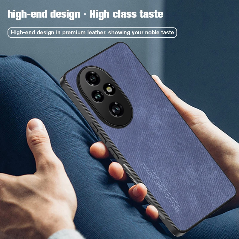 Honor200Pro Case Skin Feel Fiber Texture Leather Back Cover for Honor200 200 Pro 5G