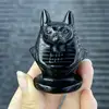 Natural Black Obsidian Death Anubis Hand Carved Wizard Figurine Energy Crafts Home Decoration As Gift 1PCS 1