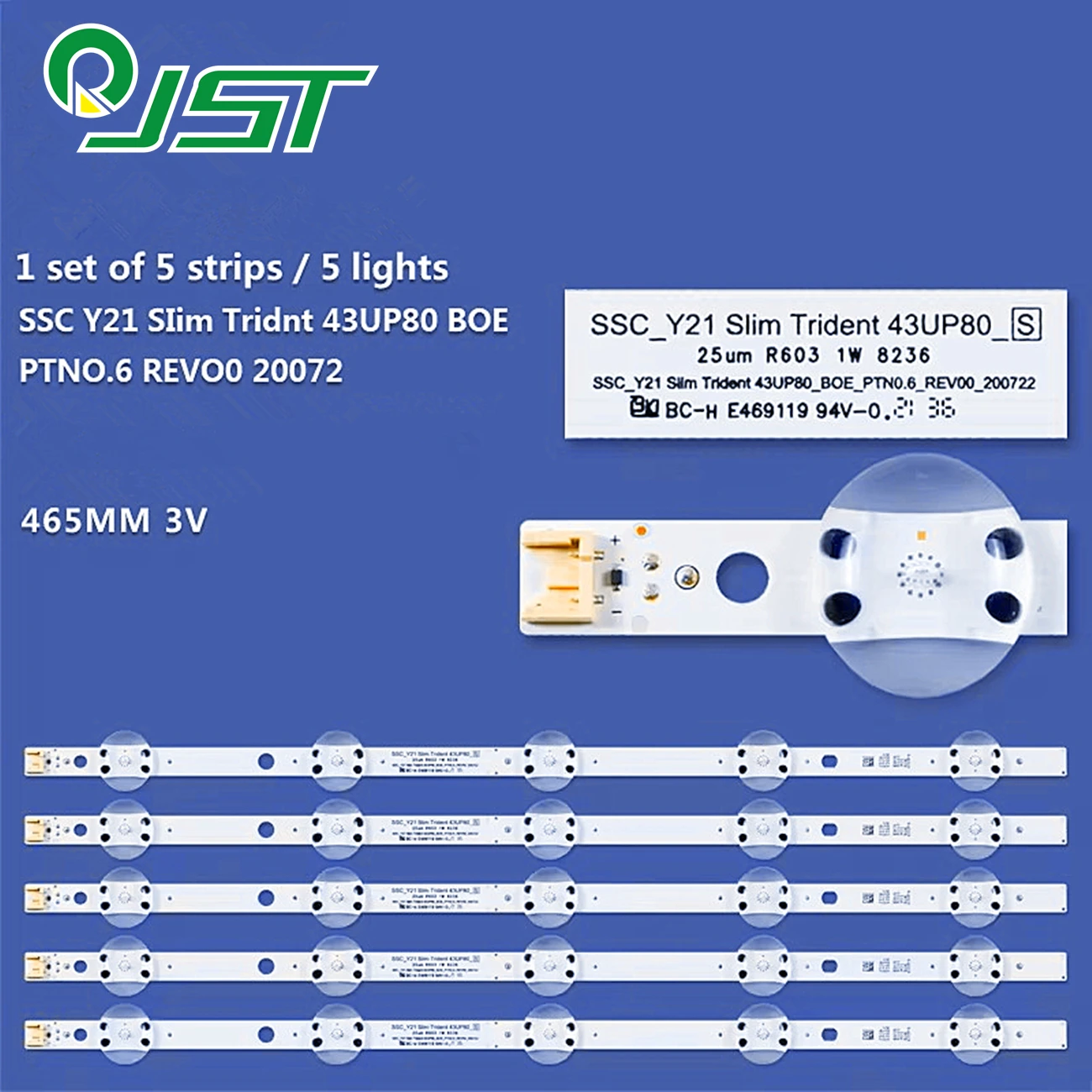 5pcs 43UQ7590PUB 43UP8100 43UQ9000PUD 43UP7800PTB 43UQ7070ZUD HC430DQG-V SSC_Y21 Slim Trident 43UP80_S BOE_PIN0.6_REV00 LGD HKC
