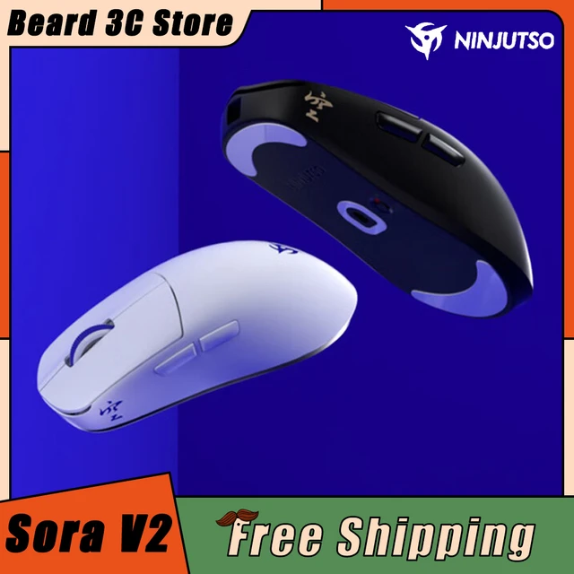 Ninjutso Sora V2 Wireless Mouse PAW3395 Sensor Dual Mode 8k FPS 