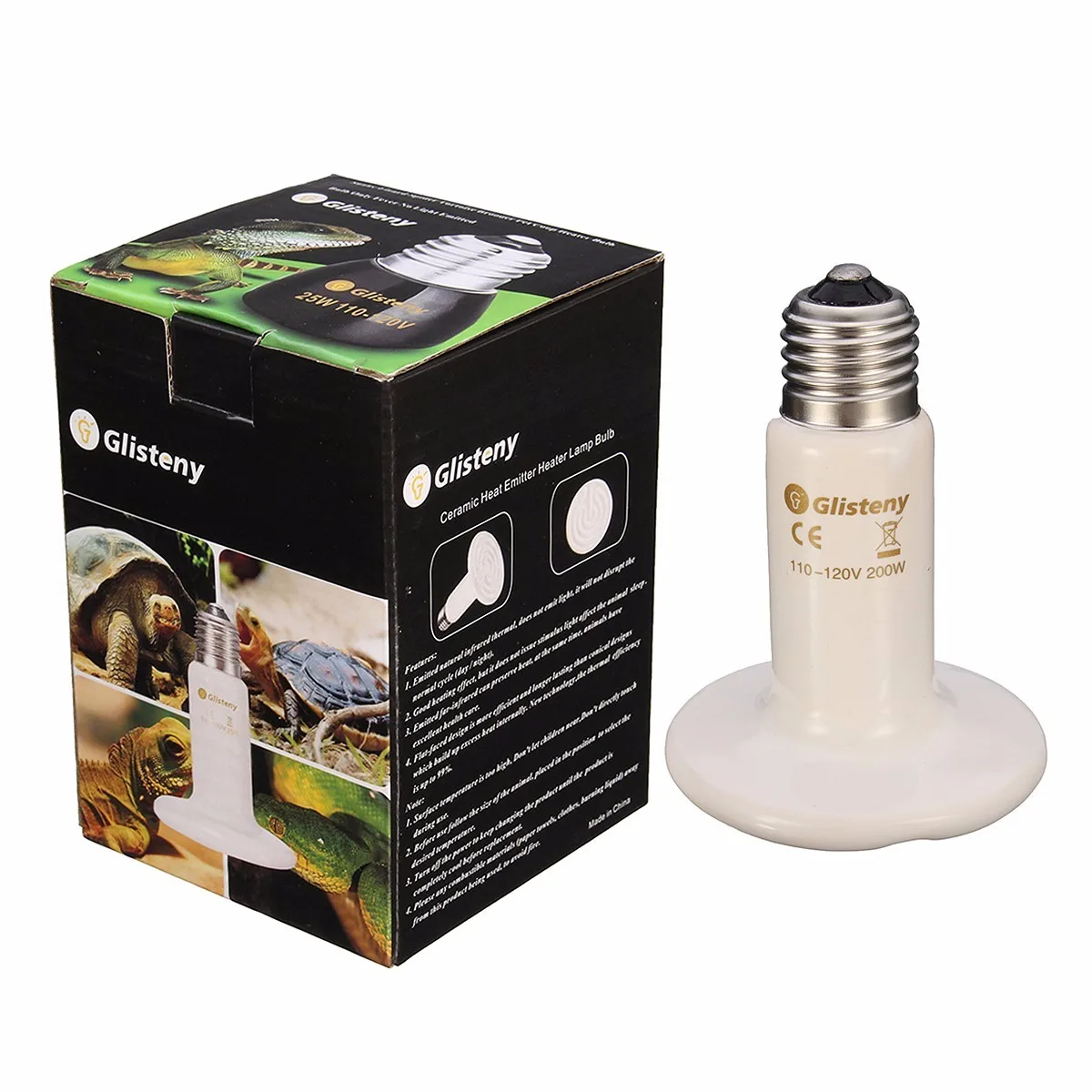 

Керамическая лампа с дальним инфракрасным обогревом для домашних животных, нагревательный элемент 75 мм, 220 В, эмиттер тепла, лампочка, 25 Вт, 50 Вт, 75 Вт, 100 Вт, 150 Вт, 200 Вт