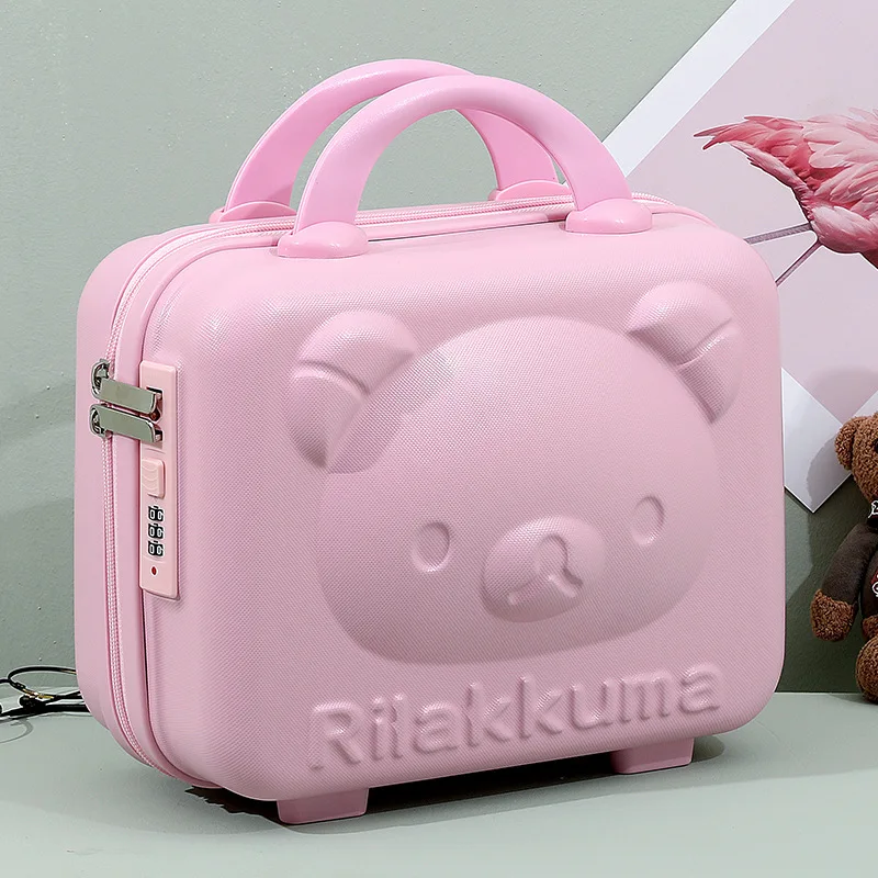 14 Inch Fashion Bear Handheld Storage Makeup Case Portable Zipper Password Lock 4