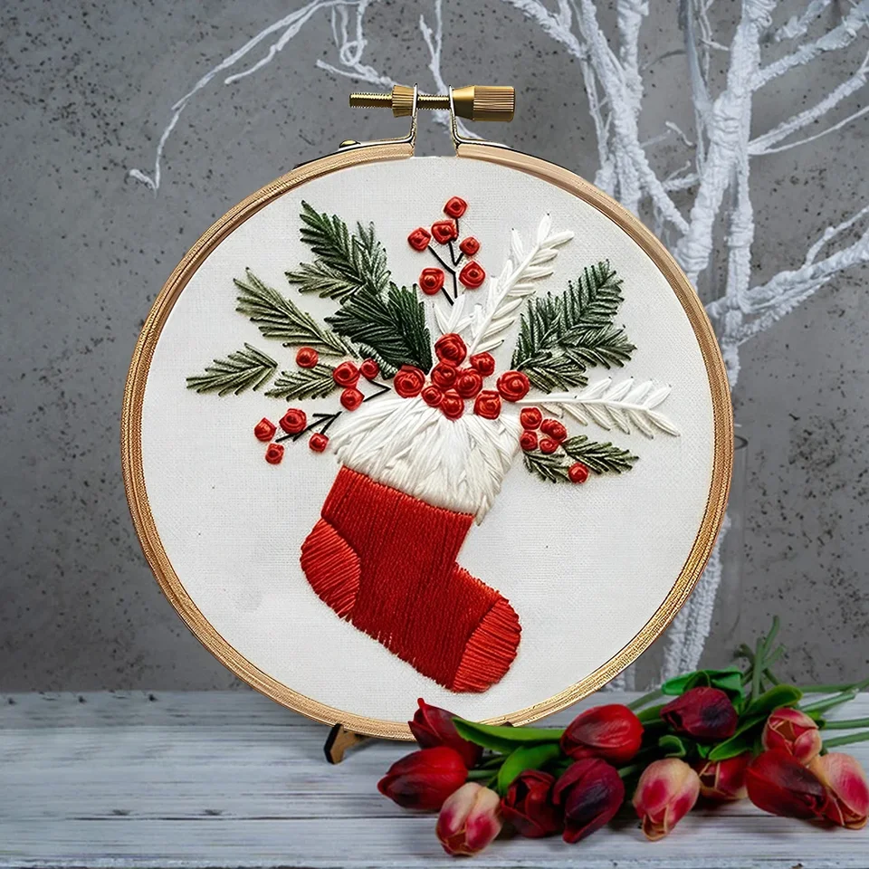 Christmas Cross Stitch Embroidery Kit for Beginners