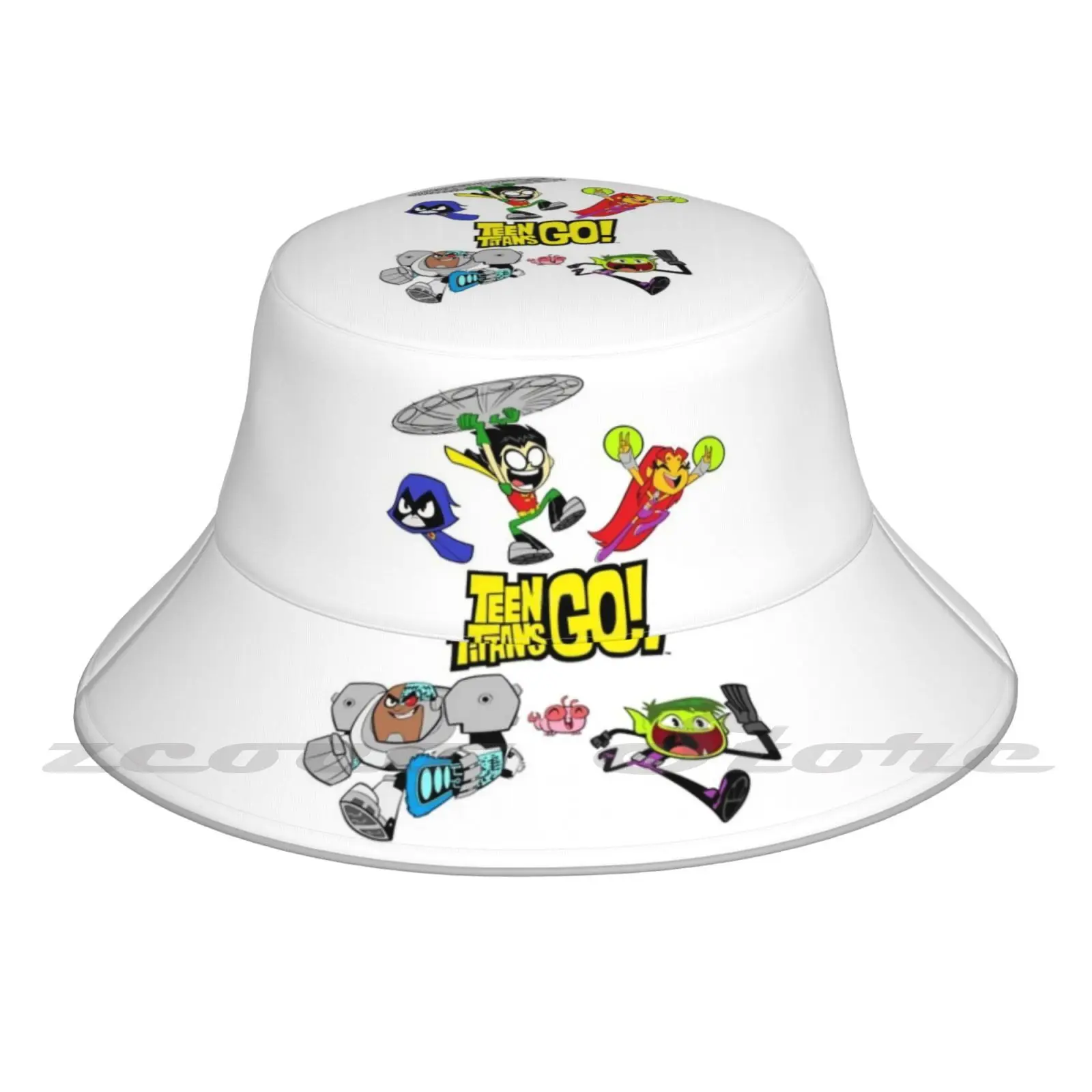 

Go! Cap Diy Light Foldable Sunshade Fashion Fisherman Hat Go Go Titans Cartoon Kids