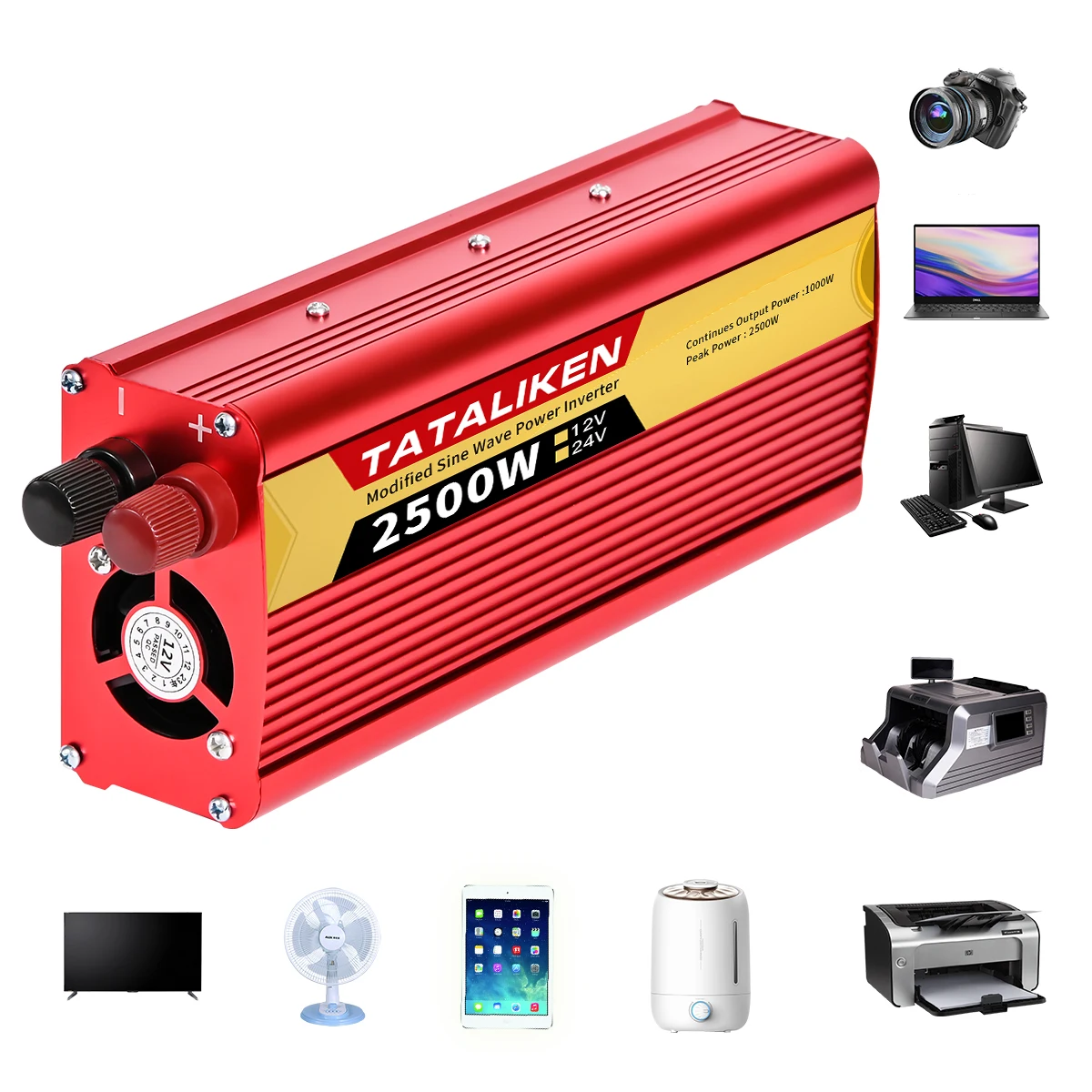 Inversor de Onda Senoidal Modificado Conversor de Tensão de Energia dc 12v 24v para 110v ac 600w 1500w 2000w 2500w 60hz