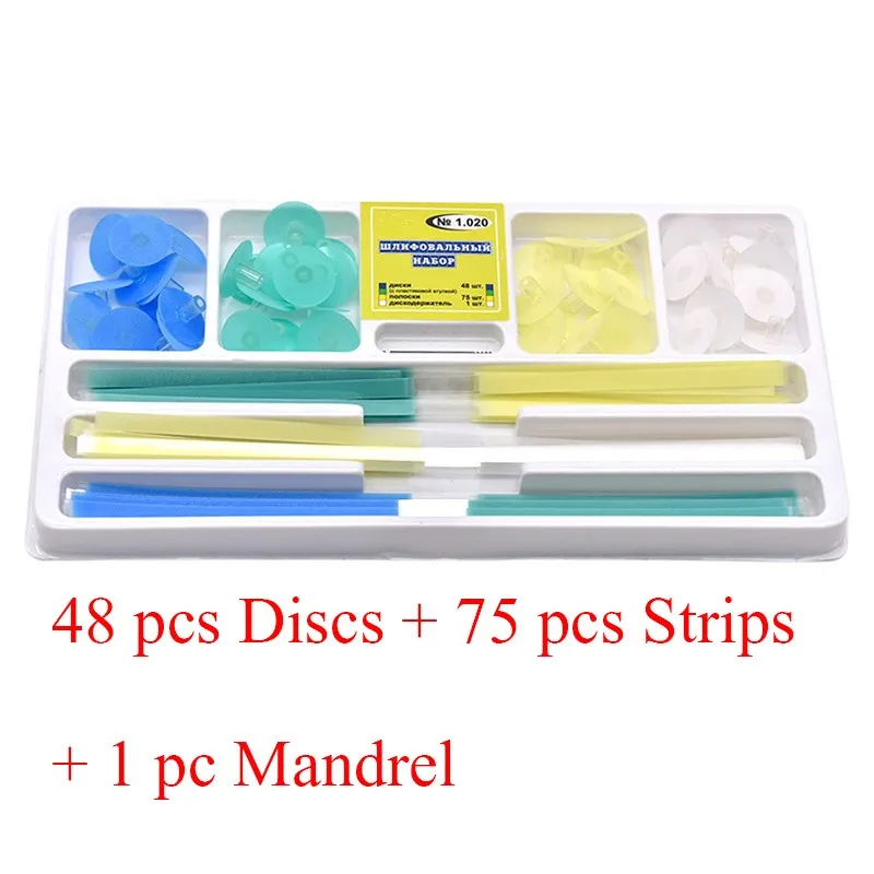

1box Dental Finishing and Polishing Discs Polishing Strips Mandrel Set Dental Supplies Resin Filling Material for Dentistry Lab