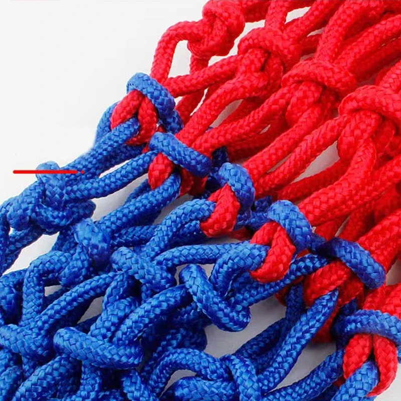2PCS Standard Basketball Net Red+White+Blue Tri-Color Basketball Hoop Net Powered Hoop Basket Rim