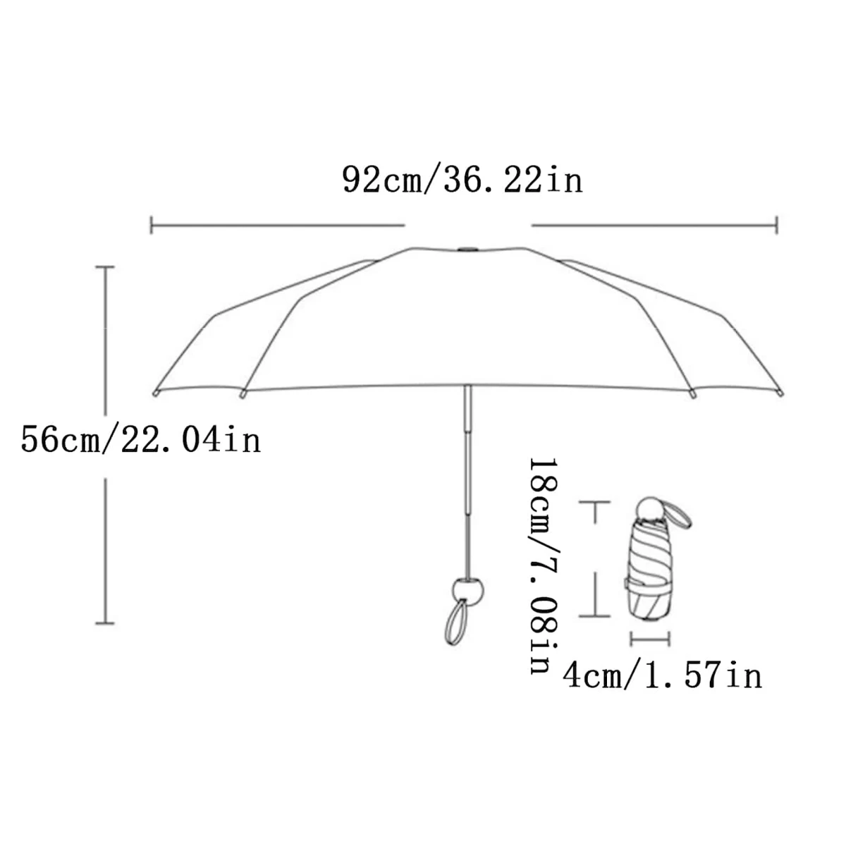 1pc-Sun Umbrella Travel Umbrella Compact Ultralight Mini Portable Waterproof Folding Men And Women