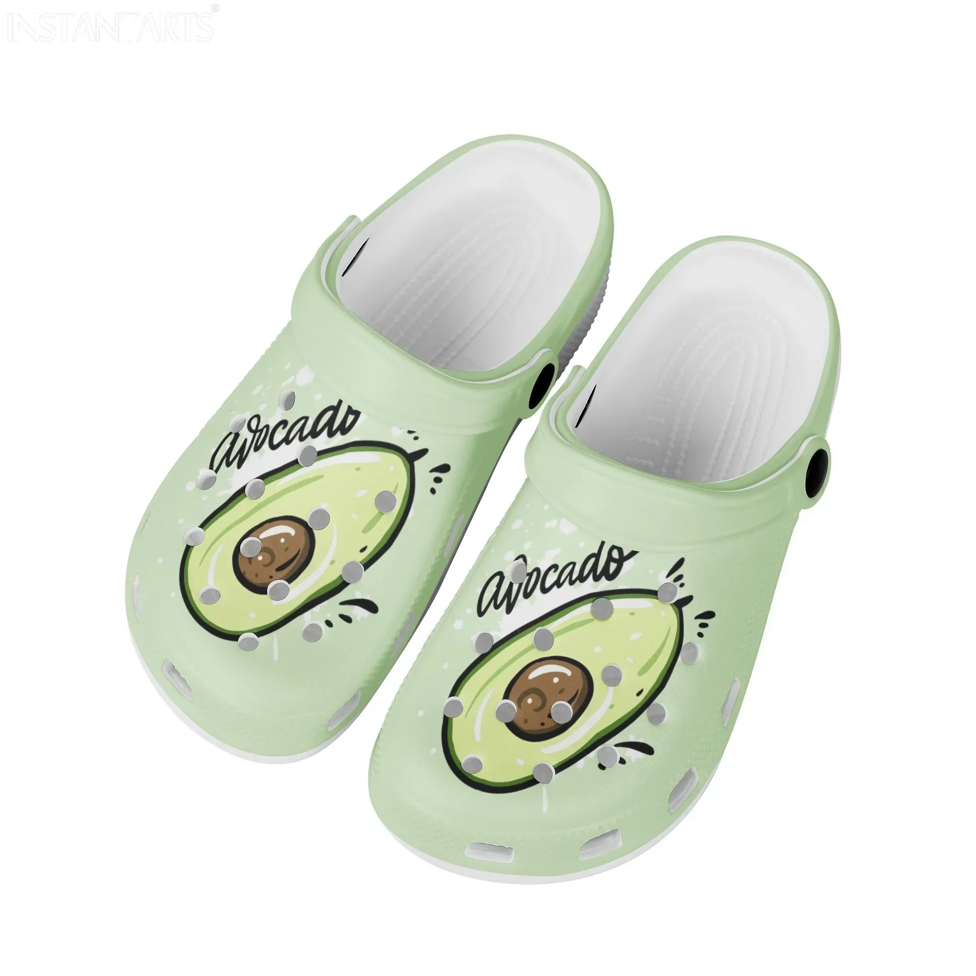Girls Boys Casual Non-Slip Hole Shoes Summer Beach Slippers For Women Men Cartoon Avocado Design Unisex Sandals Gift