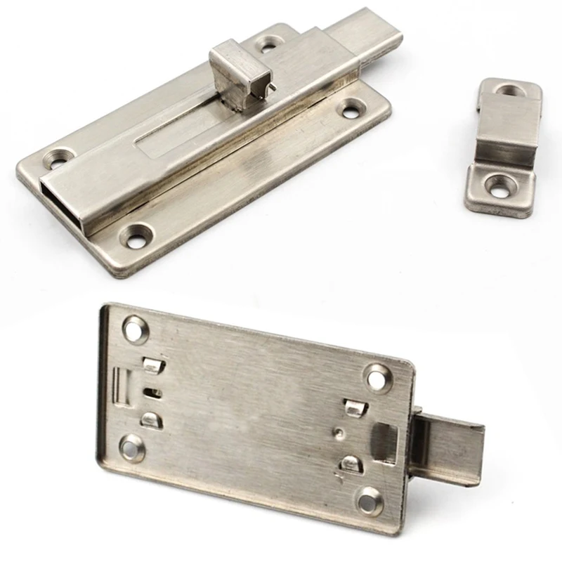 Door Latch Stainless Steel Bolt Latch Door Bolt Partition Wood Door Bathroom Cabinet Latch Double Head Plug Square Pin