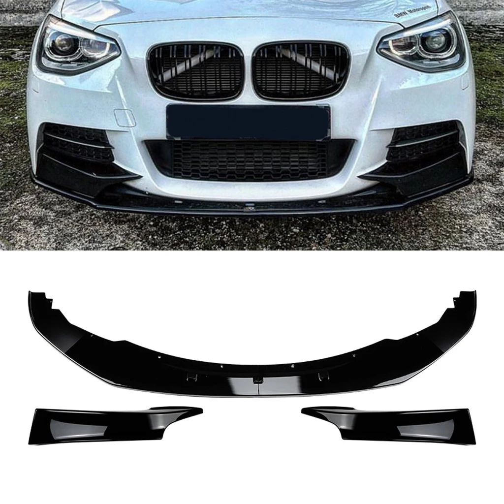 

Car Front Bumper Lip Spoiler Splitter For BMW 1 Series F20 F21 120i M-Sport 2012 2013 2014 ABS Glossy black Body kits