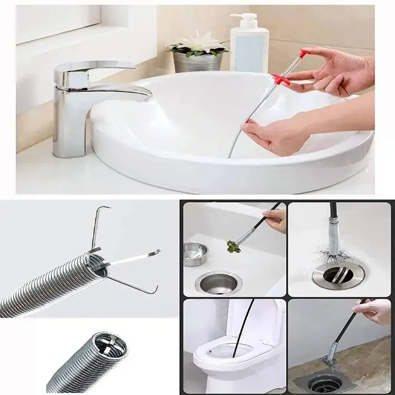 60/90cm Flexible Grabber Claw Pick Up Reacher Bendable Hose Hair Drain Clog Remover Tool for Litter Sink Drain Toilet 5