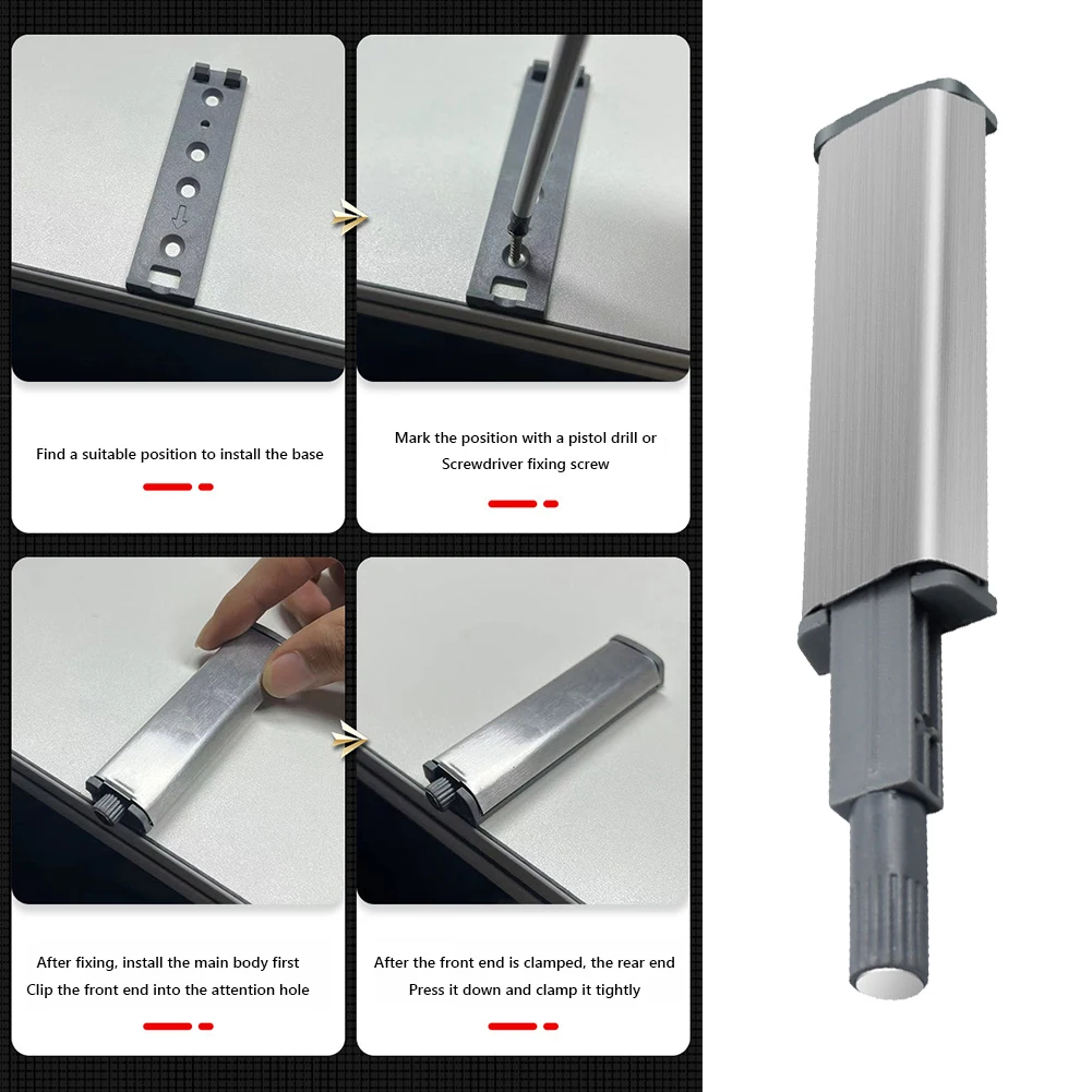 10 Pcs Stainless Steel Damper Buffer Push To Open Drawer Soft Quiet Close Closer Door Stopper Cabinet Catches for Cabinet Doors