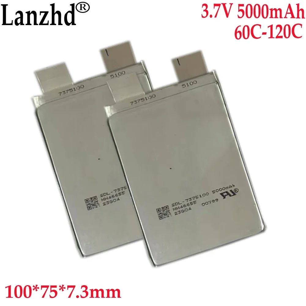 

High rate 60C 120C 3.7V Li Battery 7375100 5000mAh battery For Starting power supply automobile igniter battery 100*75*7.3mm