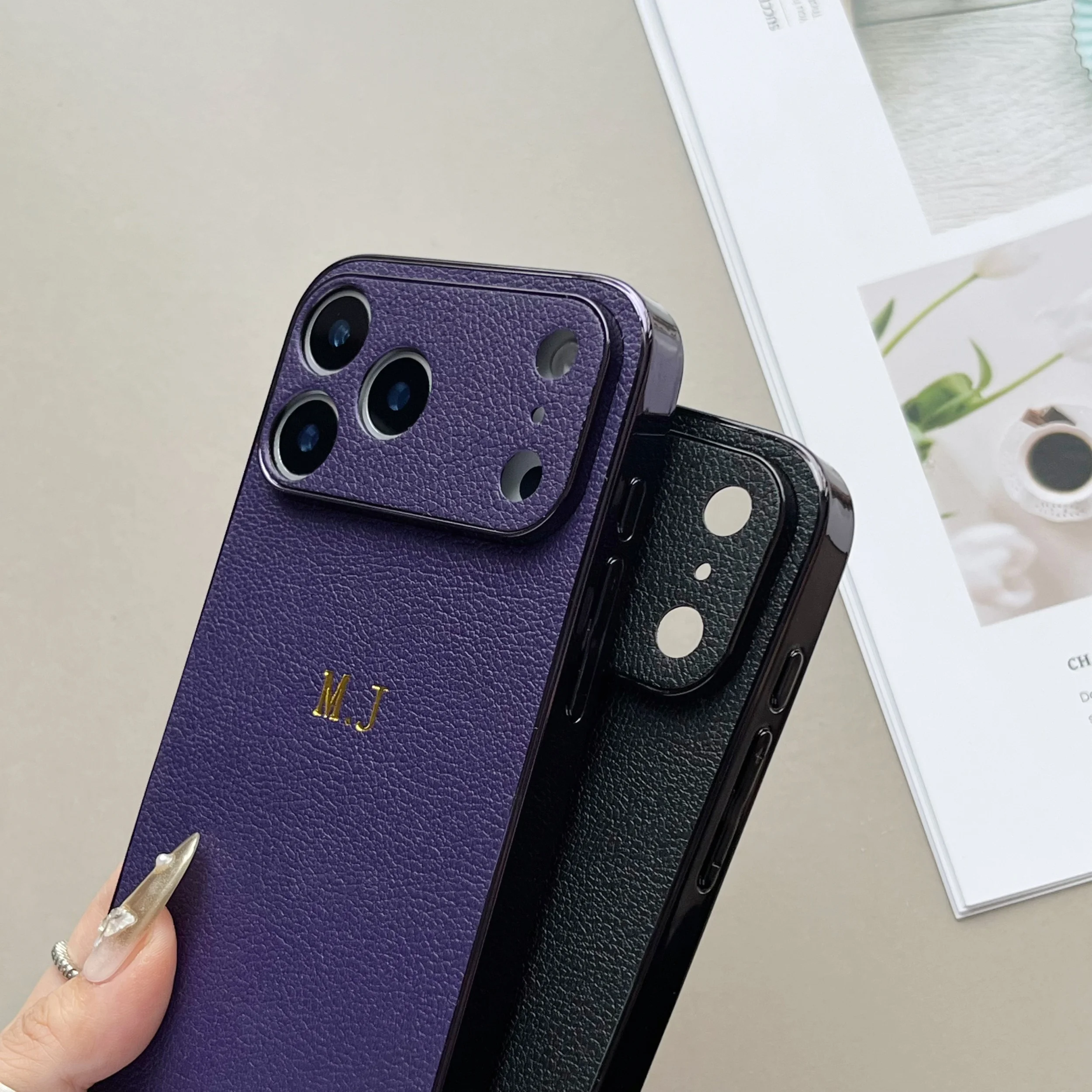 Luxury Faux Leather Plating Phone Case For iPhone 17 16 thumbnail 9