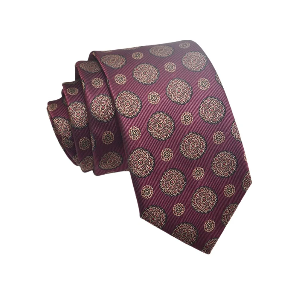 Mens Jacquard Tie - Floral Dot Necktie for Weddings  Daily Wear