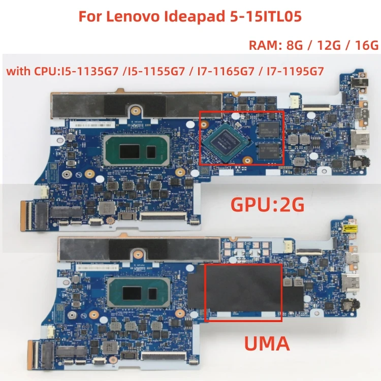 

For Lenovo Ideapad 5-15ITL05 laptop motherboard NM-D211 motherboard with CPU I5 I7 RAM 8G/12G/16G GPU:2G or RAM 100% test work