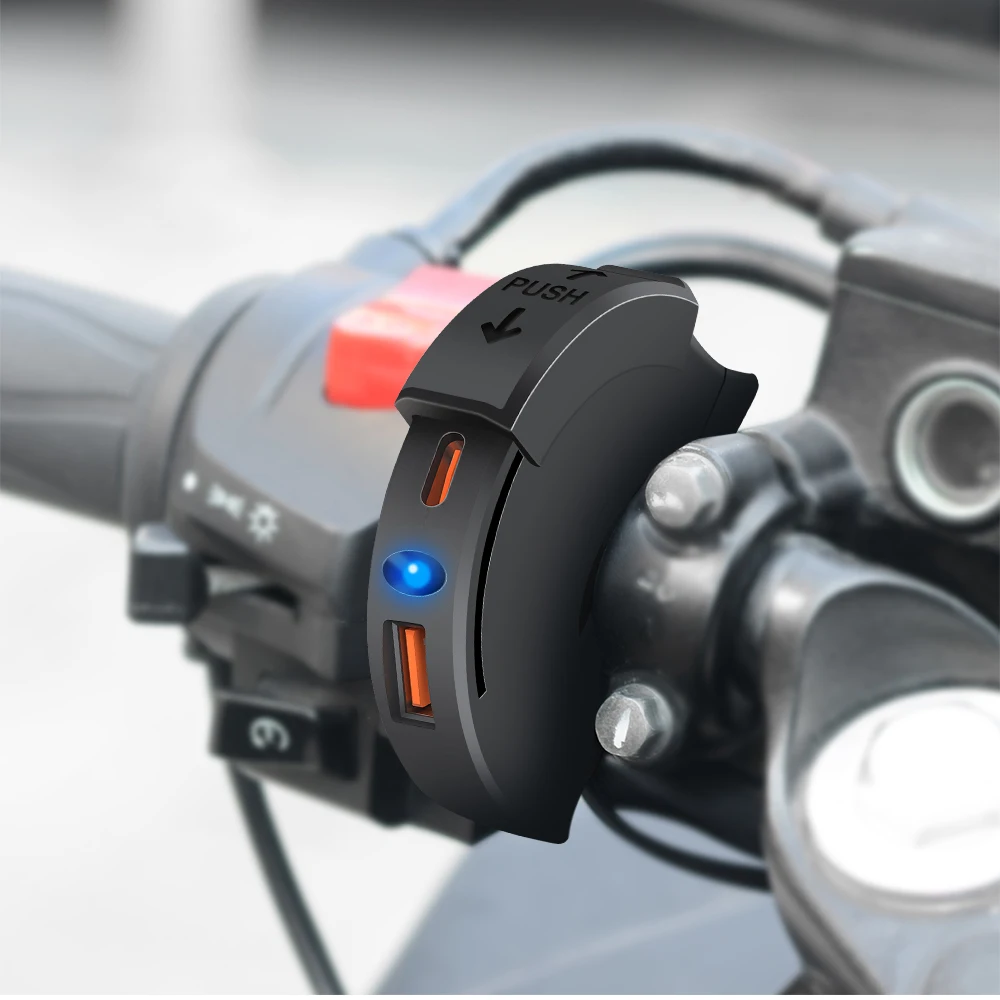 Motorcycle Charger QC 3.0 USB Fast Charger Waterproof Socket With Type C Port PD Outlet Mobile 12v Chargers Plug For Moto Bike