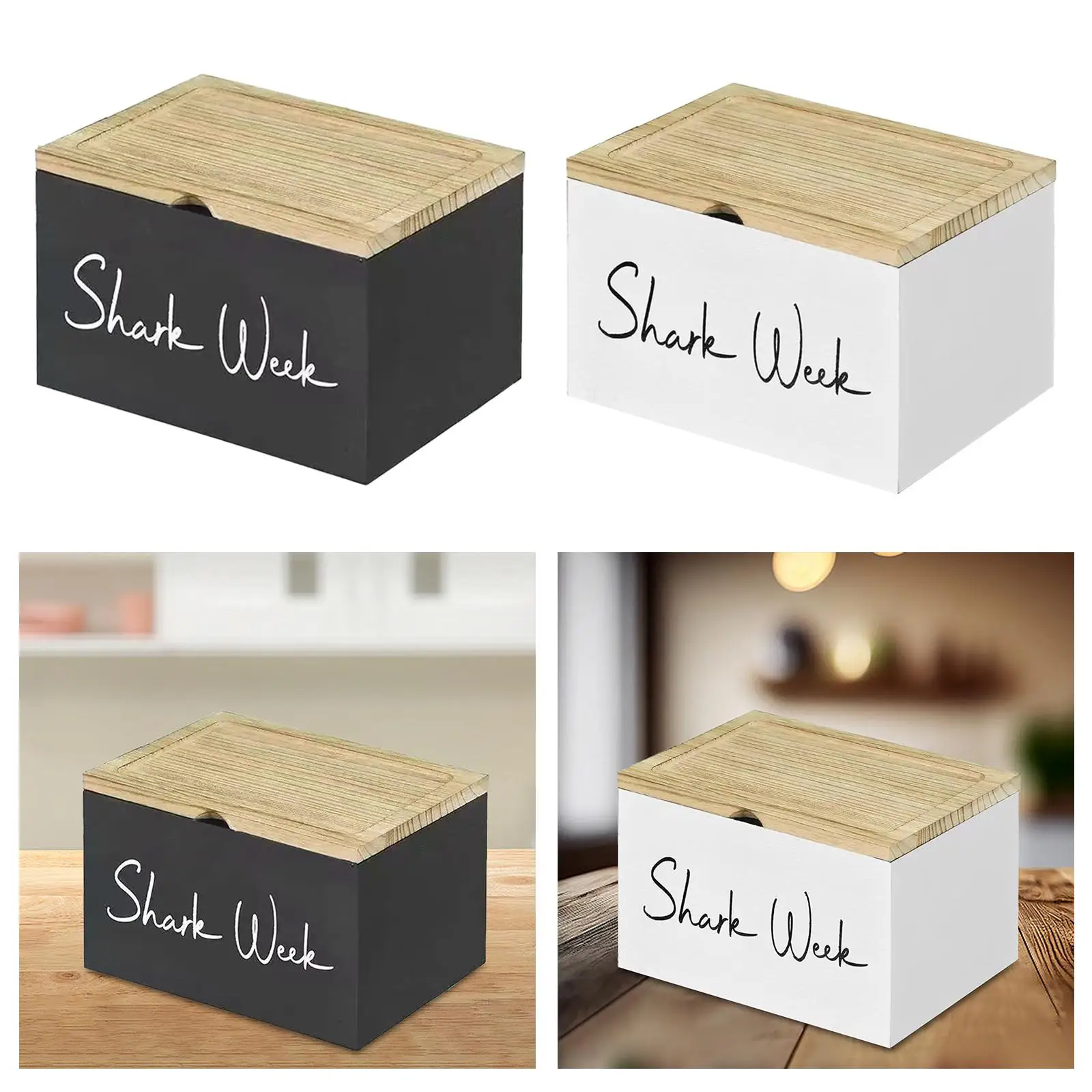 Tampon Holder for Bathroom Farmhouse Hinged Lid Feminine Product Organizer