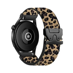 Quick Release Nylon Loop with Parachute Buckle Elastic Strap - 20mm (Double sided leopard)