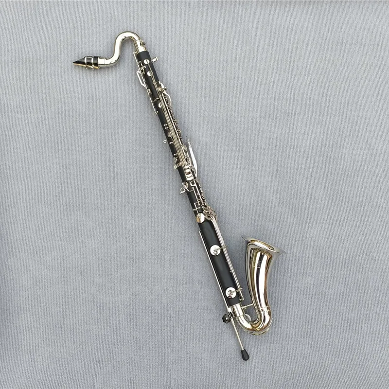 Bass Clarinet Bb Clarinet Drop B Tuning Black Tube Silvering Keys Musical Instrument