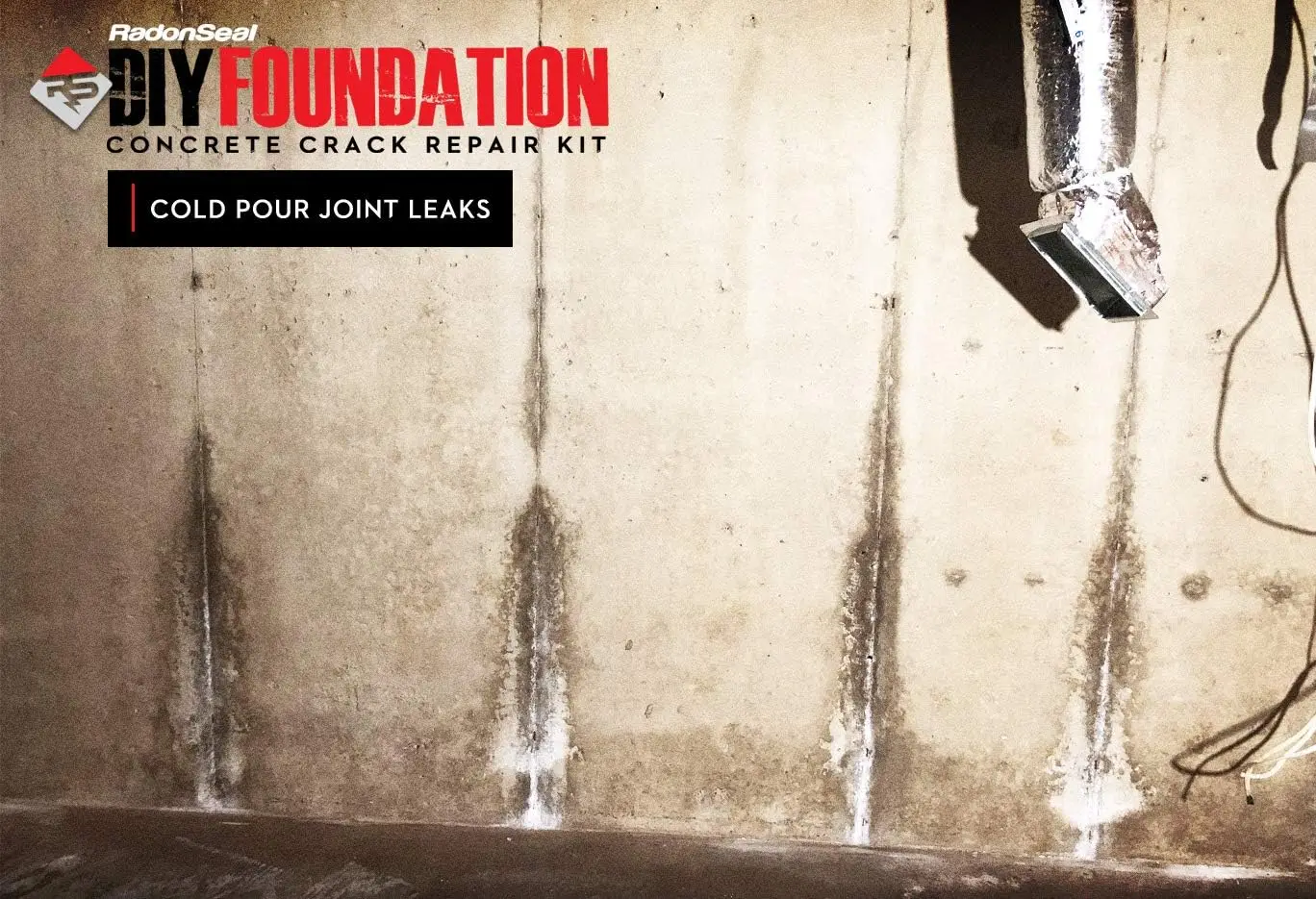 RadonSeal Concrete Foundation Crack Repair Kit (10 ft)-The Homeowner's Solution to Fixing Basement Wall Cracks Like The Pros!