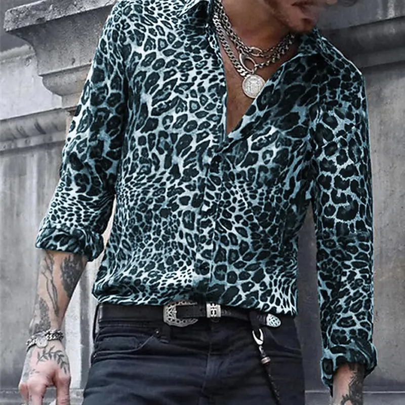 Buy Men's shirt pattern leopard print 3D printing street casual long sleeve  buttoned clothing design breathable and comfortable at Aliexpress for .  Find more , and products. Enjoy ✓Free Shipping ...