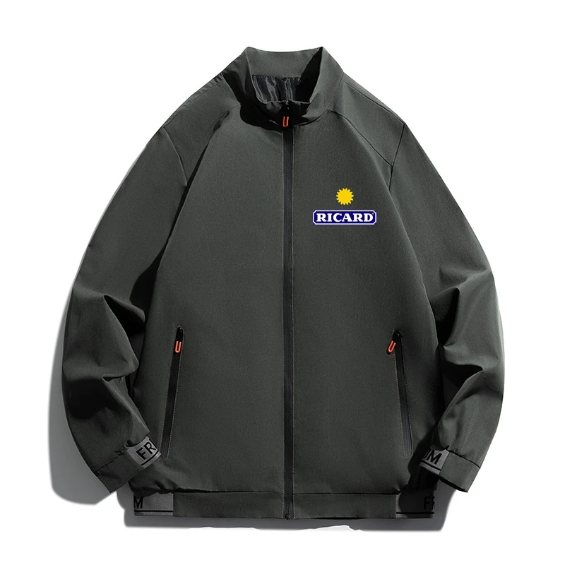 

New Men Jacket Coats Casual Autumn Jackets Stand Collar Men Business Jacket Ricard Brand Clothing Male Outwea