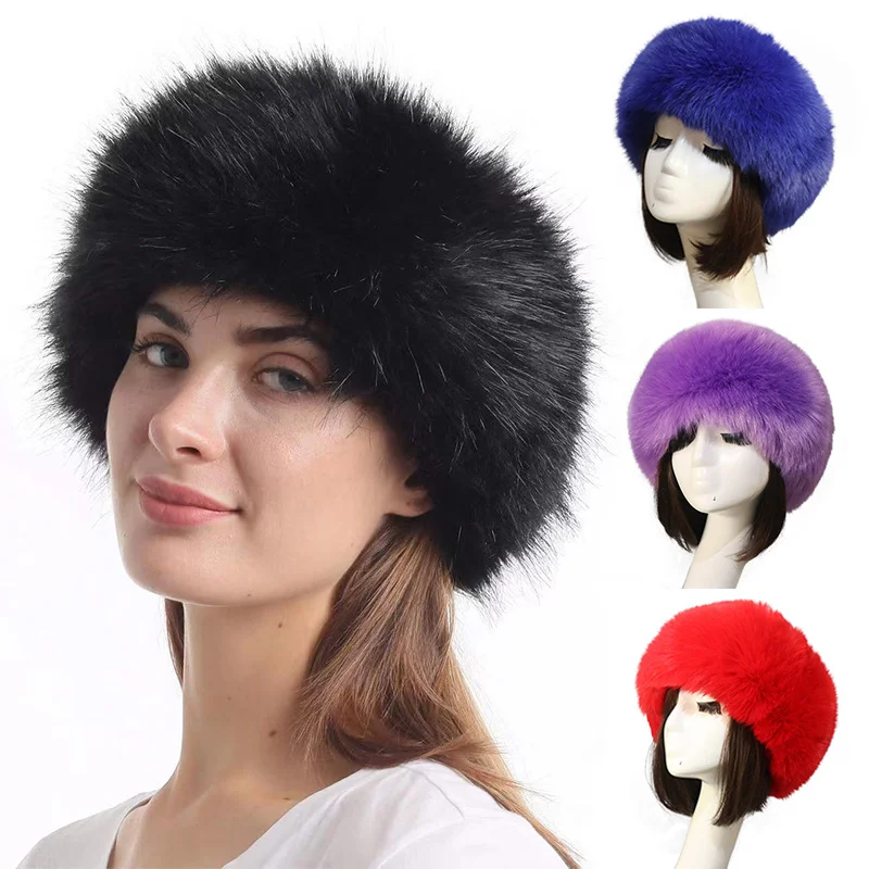 2023 Nuove Donne Cappello Invernale Solid Multifunzione Skulies Berretti Lady Thick Warm Fluffy Fur Hat Faux Fox Fur Bomber Hats Ushanka