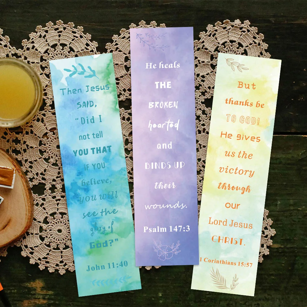 30pcs Colorful Aesthetic Bible Verse Paper Bookmarks For Students Readers DIY Book Club Library Office Page Markers