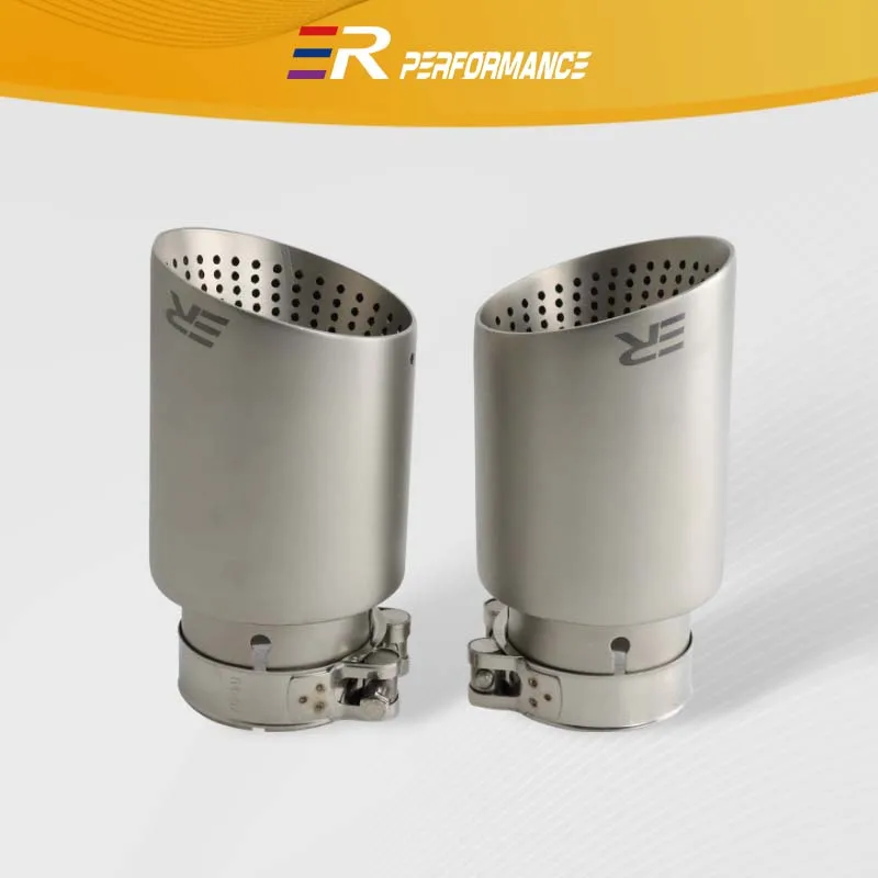 ER Exhaust Tips Matte Stainless Steel Car Exhaust Muffler Tips Tail pipe System tail Pipe Nozzle for muffler