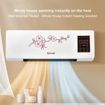 Mini Cold Air Conditioner 1800W Remote Control Wall Mounted Heater Touch Screen Electric Home Heater Cooling Heating Second Gear 1