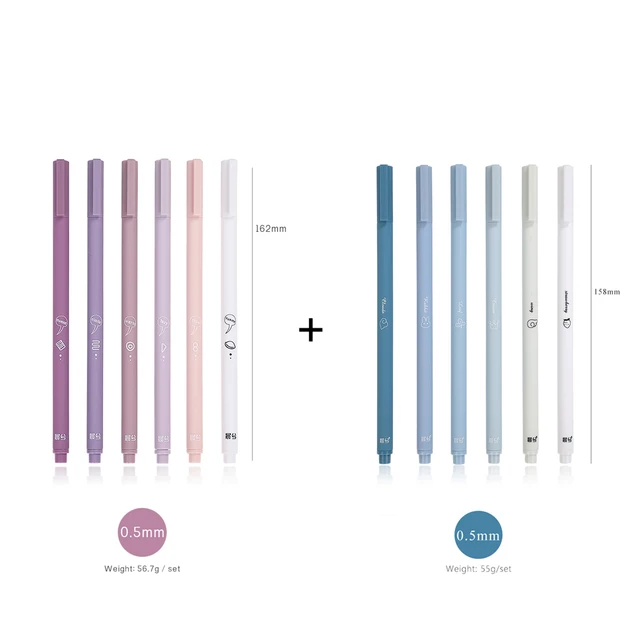 JIANWU 6pcs/set Creative cute morandi Simple small fresh gel pen kawaii Quick drying Cap neutral pen journal supplies Stationery 1901 1365 pen set