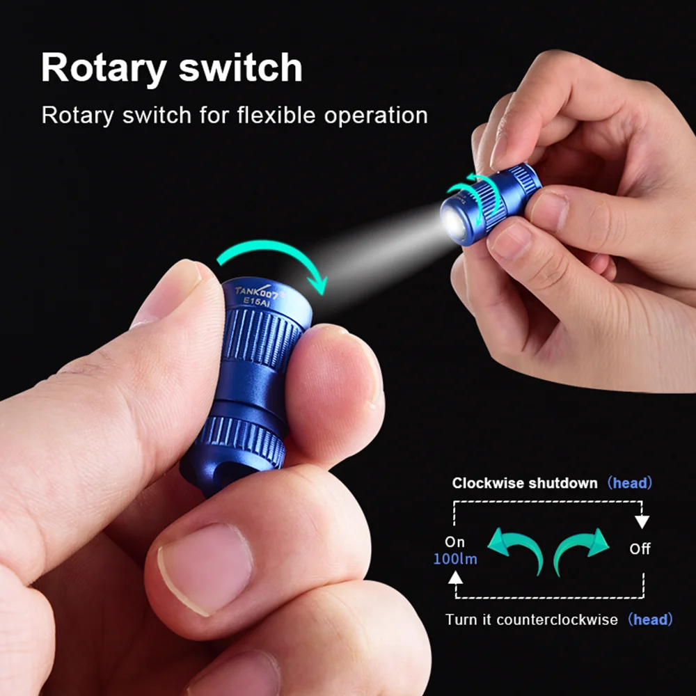 Mini Flashlight TANK007 E15 100LM LR44 Coin Cell Battery Pocket LED Light IPX7 Waterproof Portable Torch led flashlights mini led flashlight led torch light