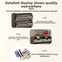 Tipping bucket shoe cabinet, outer entry shoe rack, balcony, entrance cabinet, living room large-capacity storage cabinet 4