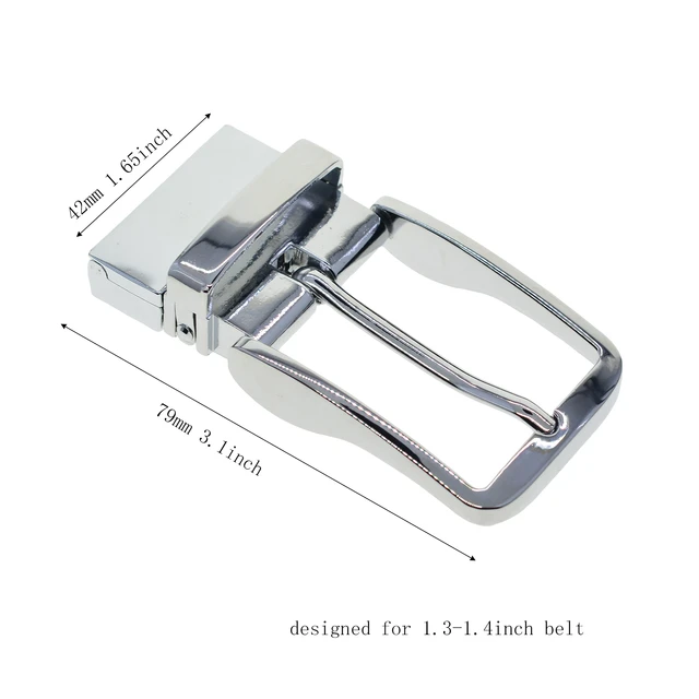 Classic 35 mm or 40 mm Metal Reversible Replacement Belt Buckle Single Prong