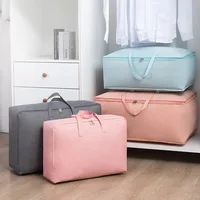 Bedroom Quilt Storage Bag Non-woven Large Capacity Quilt Organizer Storage Sundries Clothes Organizer Moving Luggage Packing Bag 2