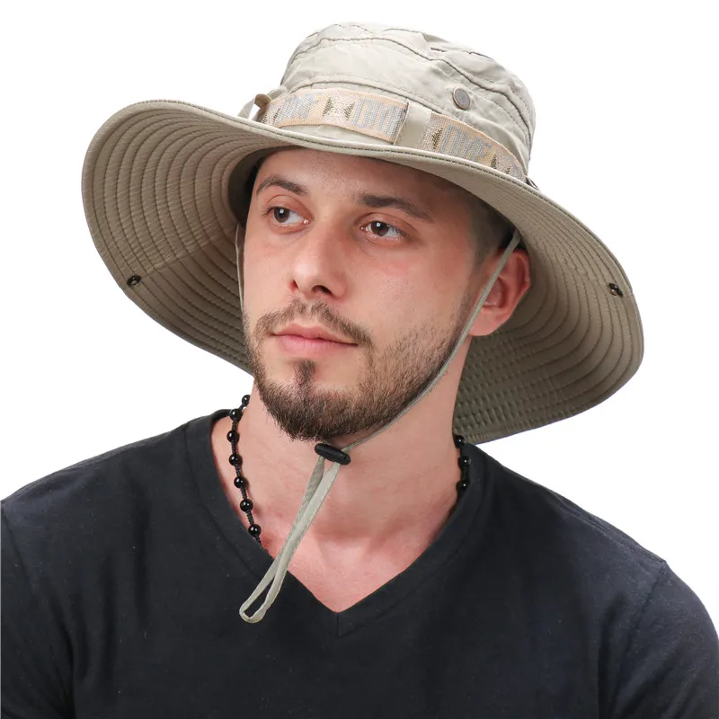 UV Protection Fishing Hat Outdoor Sports Hunting Hiking Hat Breathable Mesh Bucket Hat Lightweight Packable Wide Brim Beach Cap