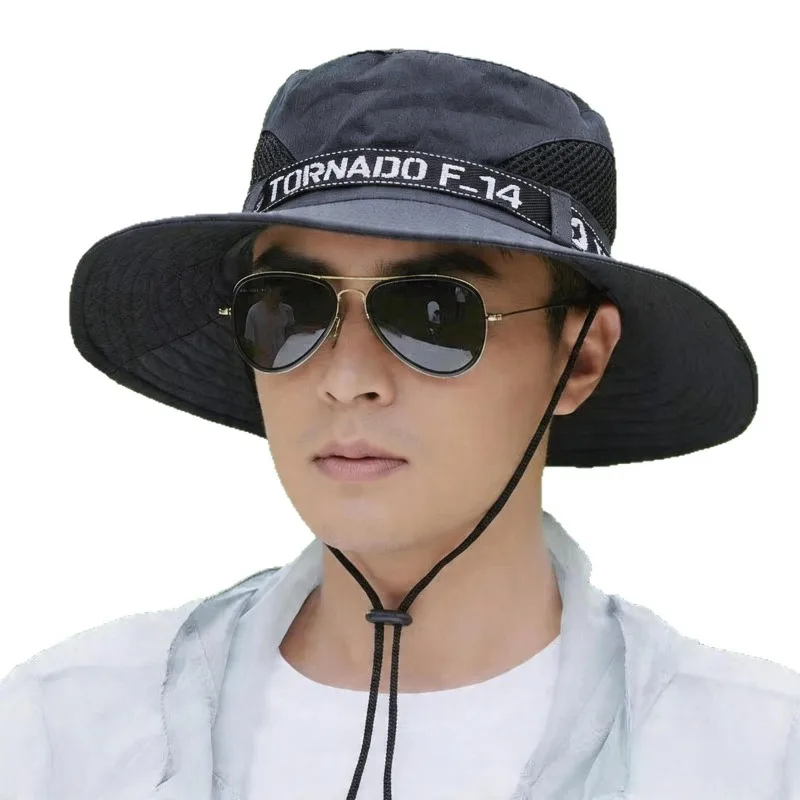 바람에 강한 넓은 챙 어부 모자 야외 낚시 하이킹 등산 선물용 야외 낚시 모자