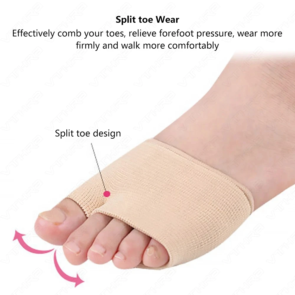Women and Men Forefoot Pad For Ball Metatarsal Pads Foot Pain Relief Insoles Half Sock Support Soft Gel Foot Cushion 2pcs