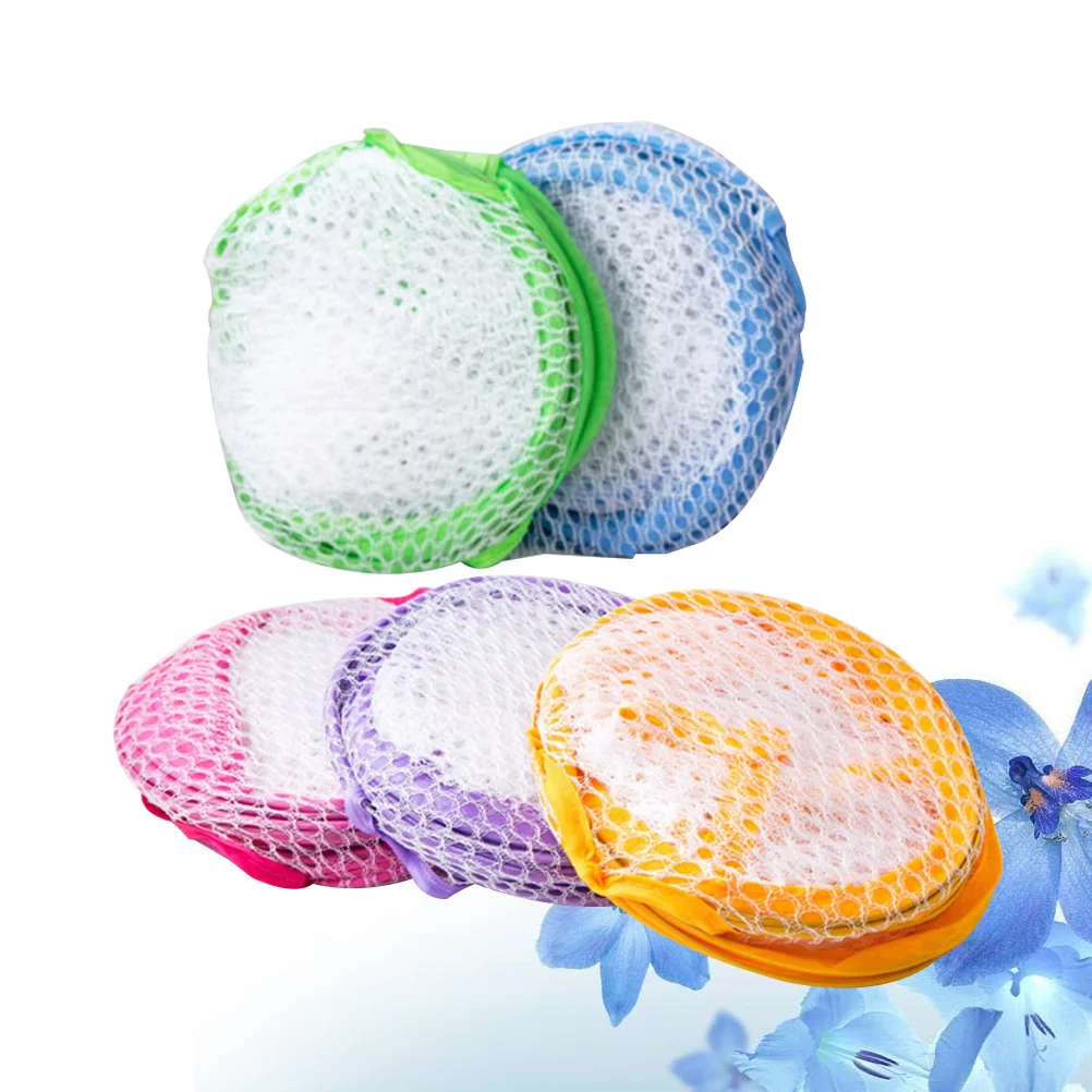 

5pcs Folding Mesh Dirty Clothes Laundry Basket Storage Basket for Home (Random Color)