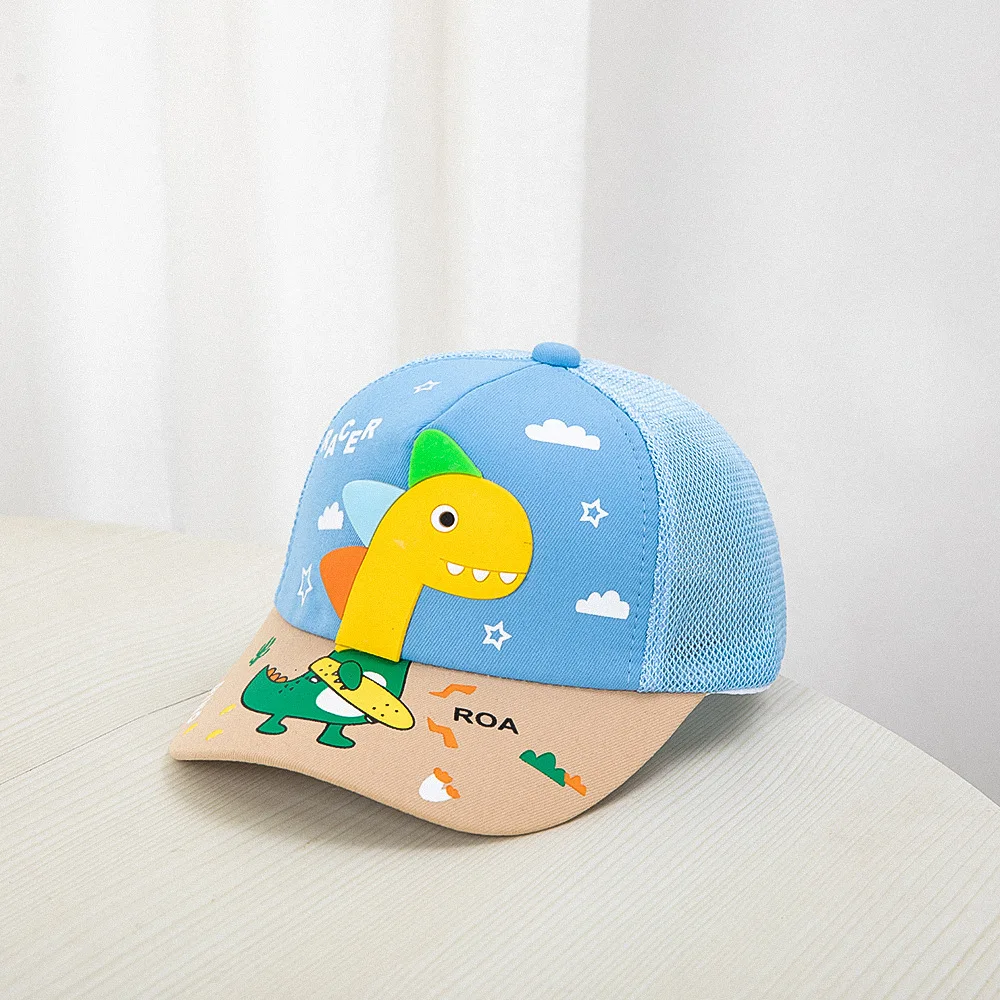 Cartoon dinosaur baseball cap super cute peaked cap summer mesh 