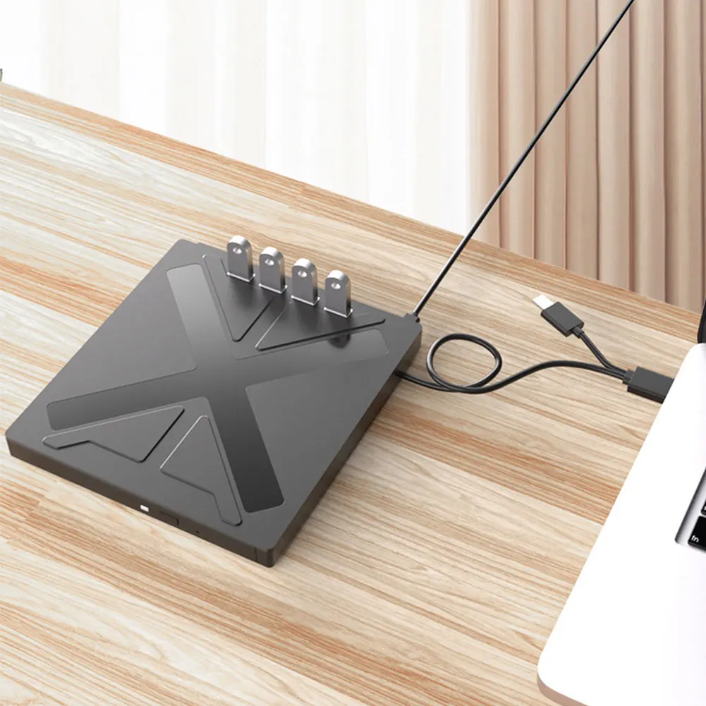 7 in 1 휴대용 CD DVD 플레이어, USB 3.0 C 타입, 외장 CD DVD 드라이브, 휴대용 CD 드라이브, TF 마이크로 SD CD 버너 라이터