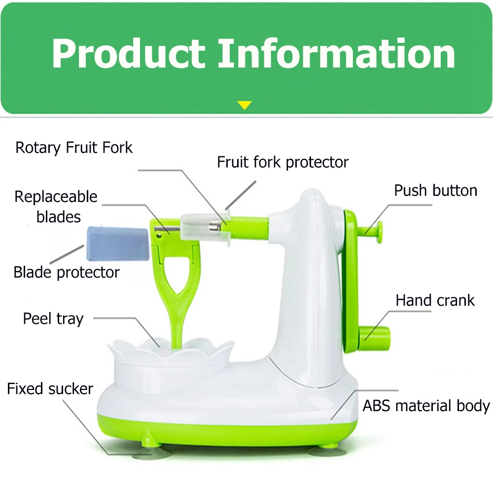 Hand-cranked Multifunction Fruit Peeler With Fruit Slicer Corer Cutter and Blades Apple Pear Kitchen Home Manual Peeler Machine 5