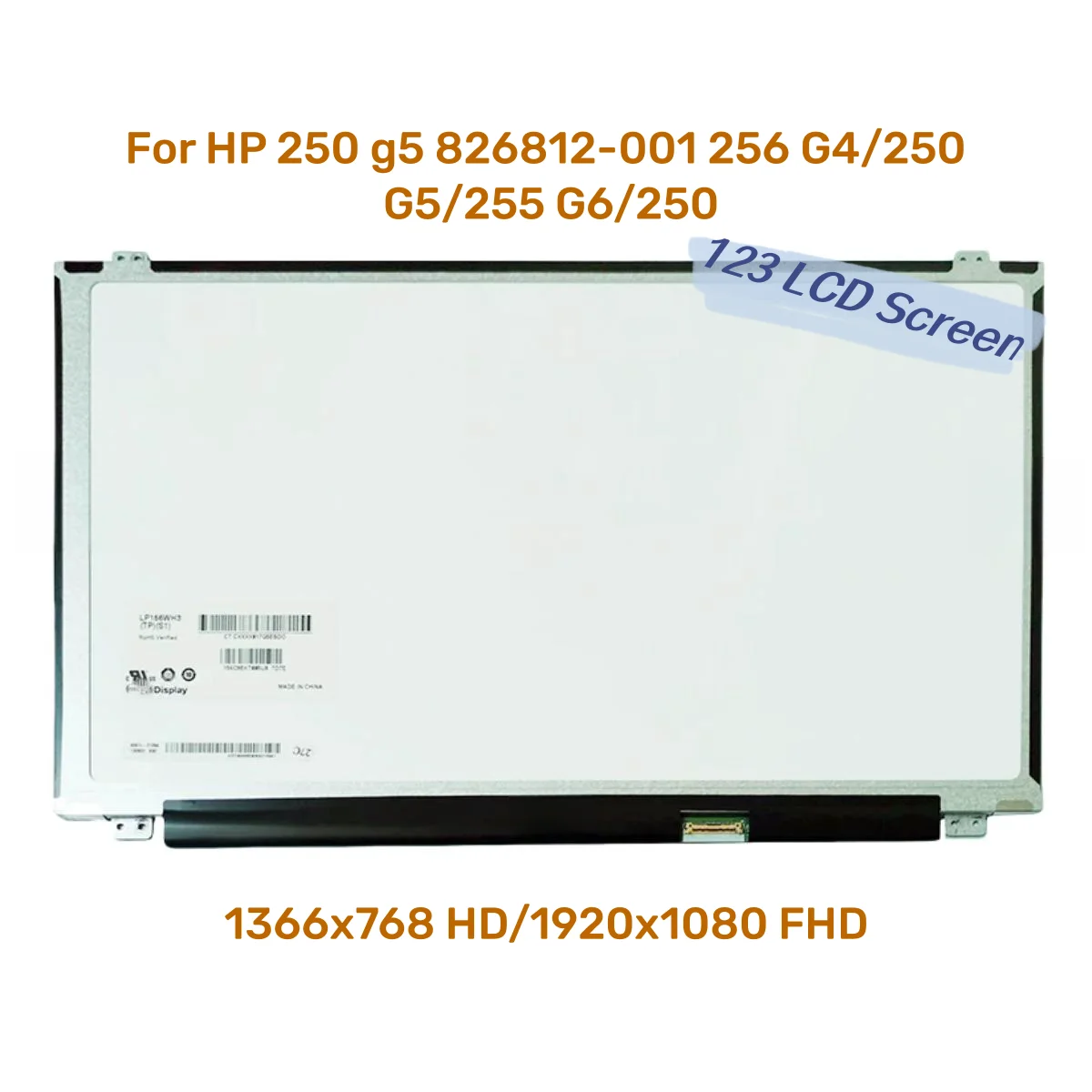 

ЖК-матрица 15,6 дюйма для ноутбука HP 250 g5 826812-001 256 G4/250 G5/255 G6/250, светодиодный экран HD FHD 30PIN EDP