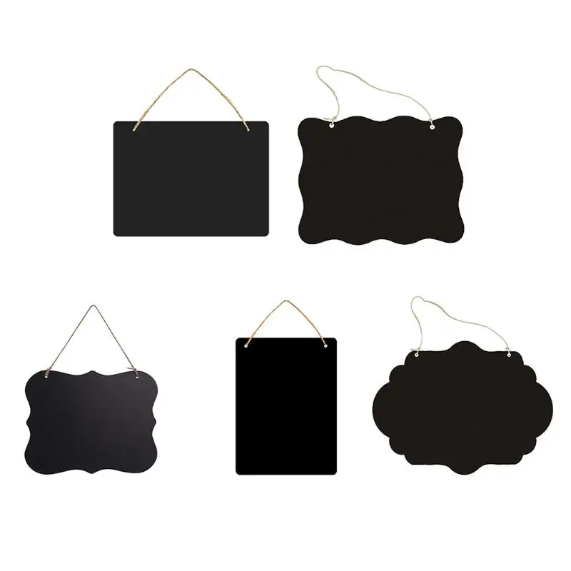 

Double Sided Hanging Chalkboard Signs Small Memo Message Sign Erasable Message Board Blackboard Sign for Wedding Bakery